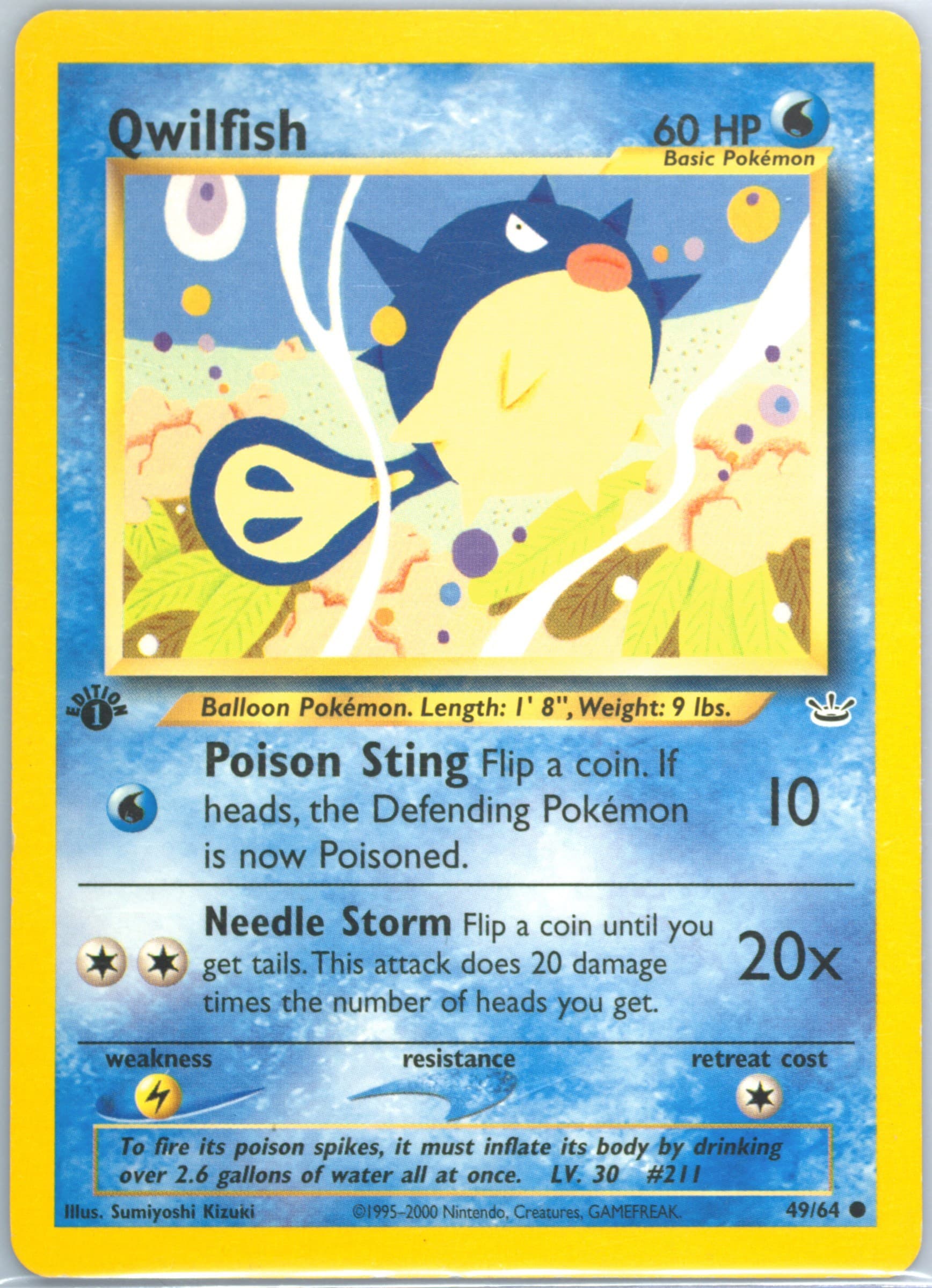 Qwilfish 1st Edition (49) 2001 Pokemon Neo Revelation