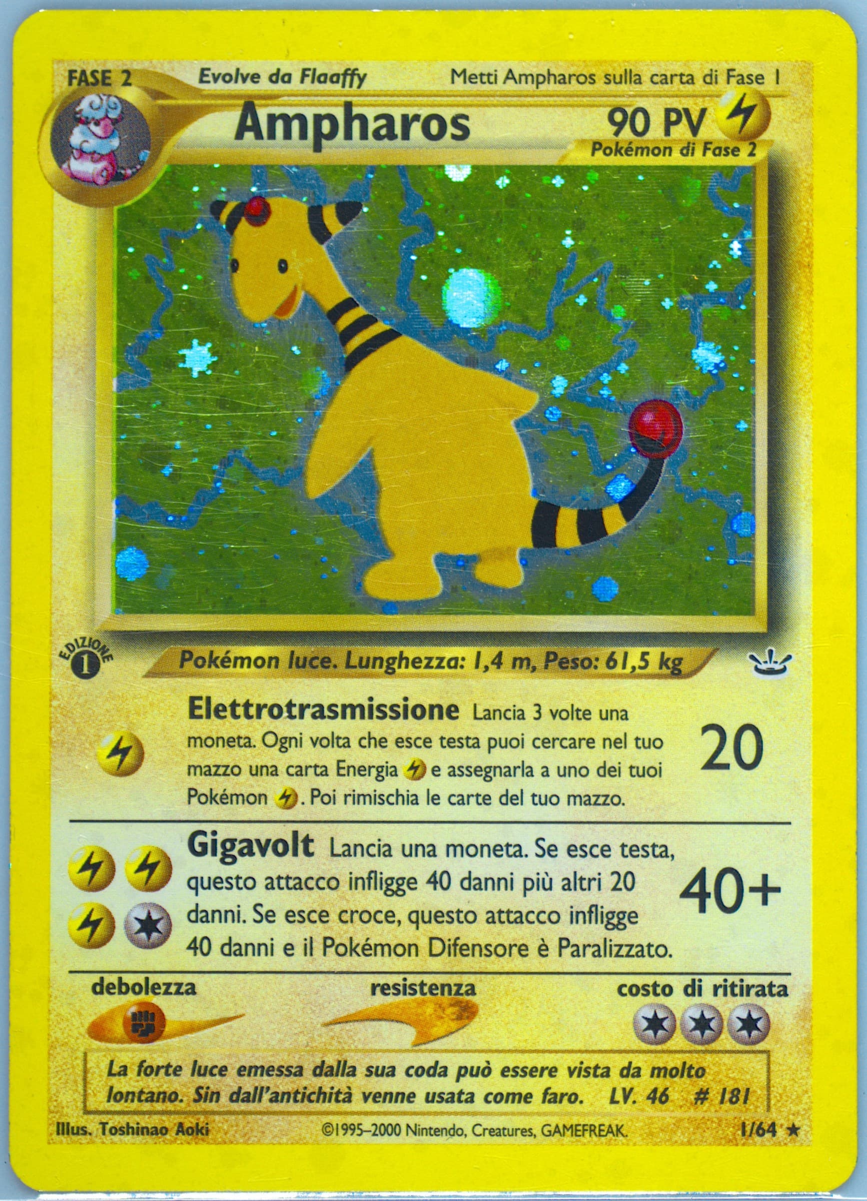 Ampharos-Holo 1st Edition (1) 2001 Pokemon Italian Neo Revelation