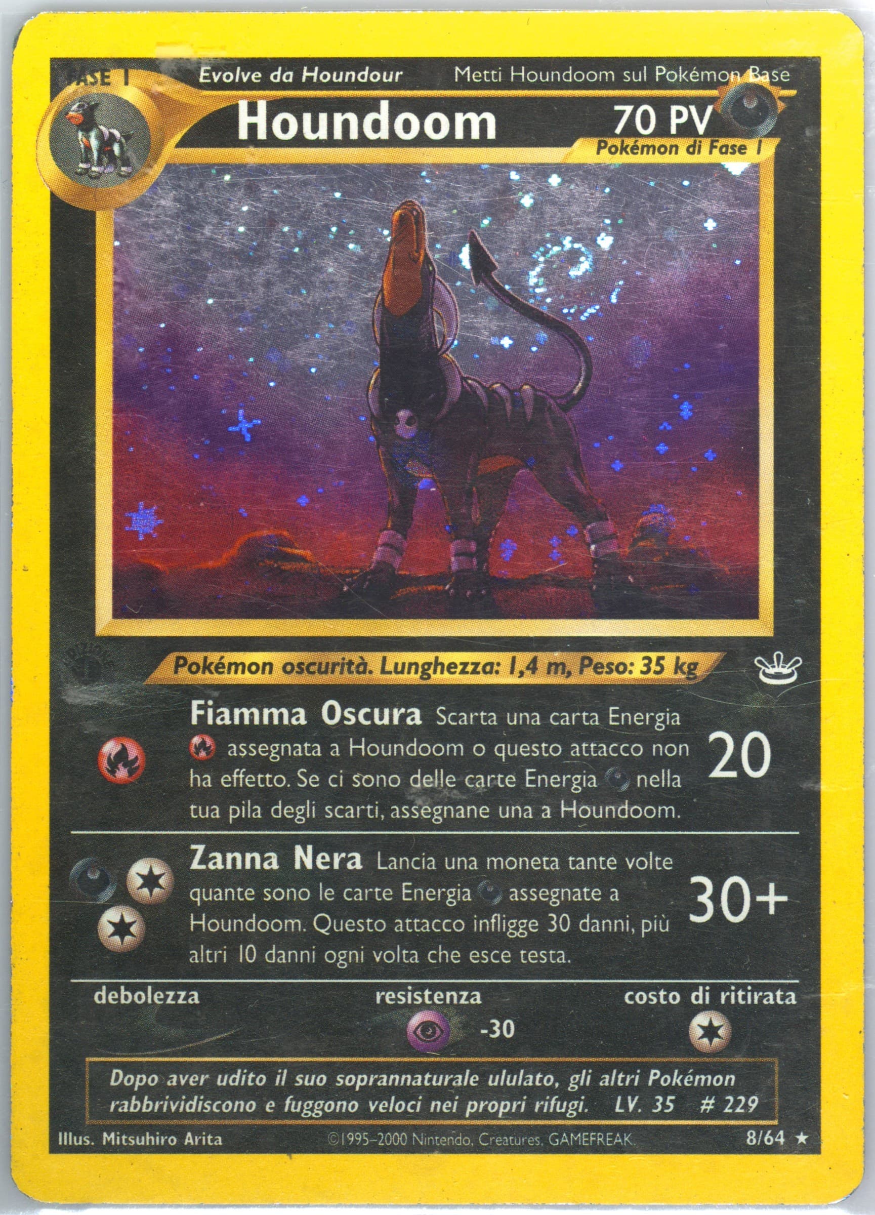 Houndoom-Holo 1st Edition (8) 2001 Pokemon Italian Neo Revelation
