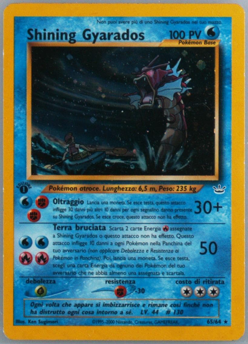 Shining Gyarados-Holo 1st Edition (65) 2001 Pokemon Italian Neo Revelation