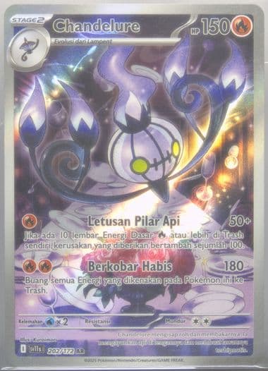 Chandelure Art Rare (202) 2025 Pokemon Indonesian Sv11s I-Black & White
