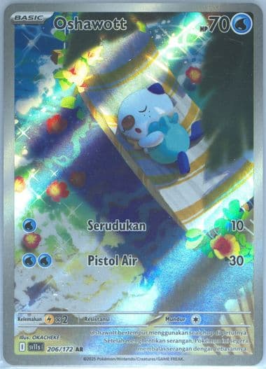 Oshawott Art Rare (206) 2025 Pokemon Indonesian Sv11s I-Black & White