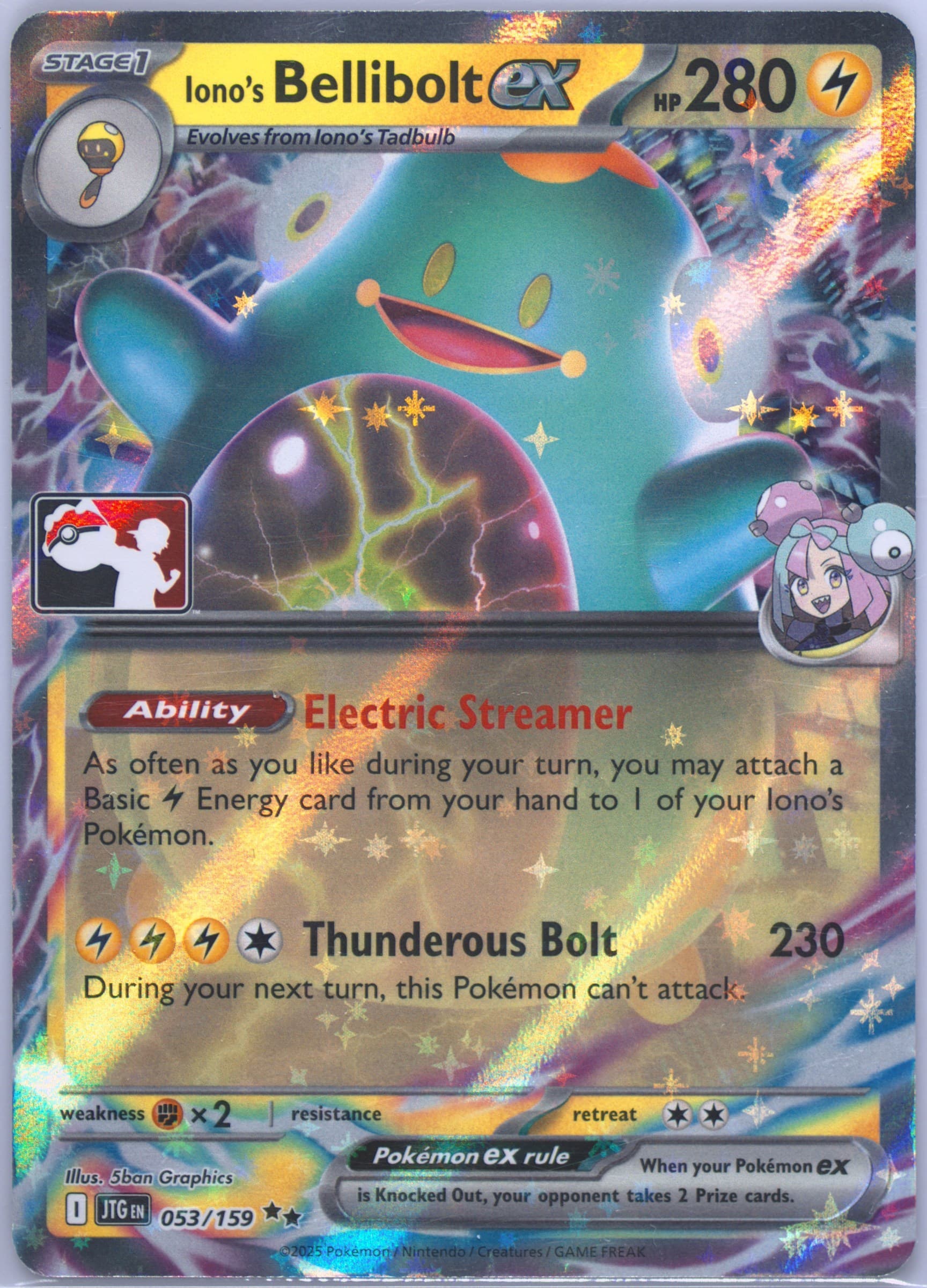 Iono's Bellibolt EX (053) 2025 Pokemon Play! Pokemon Prize Pack: Series 7