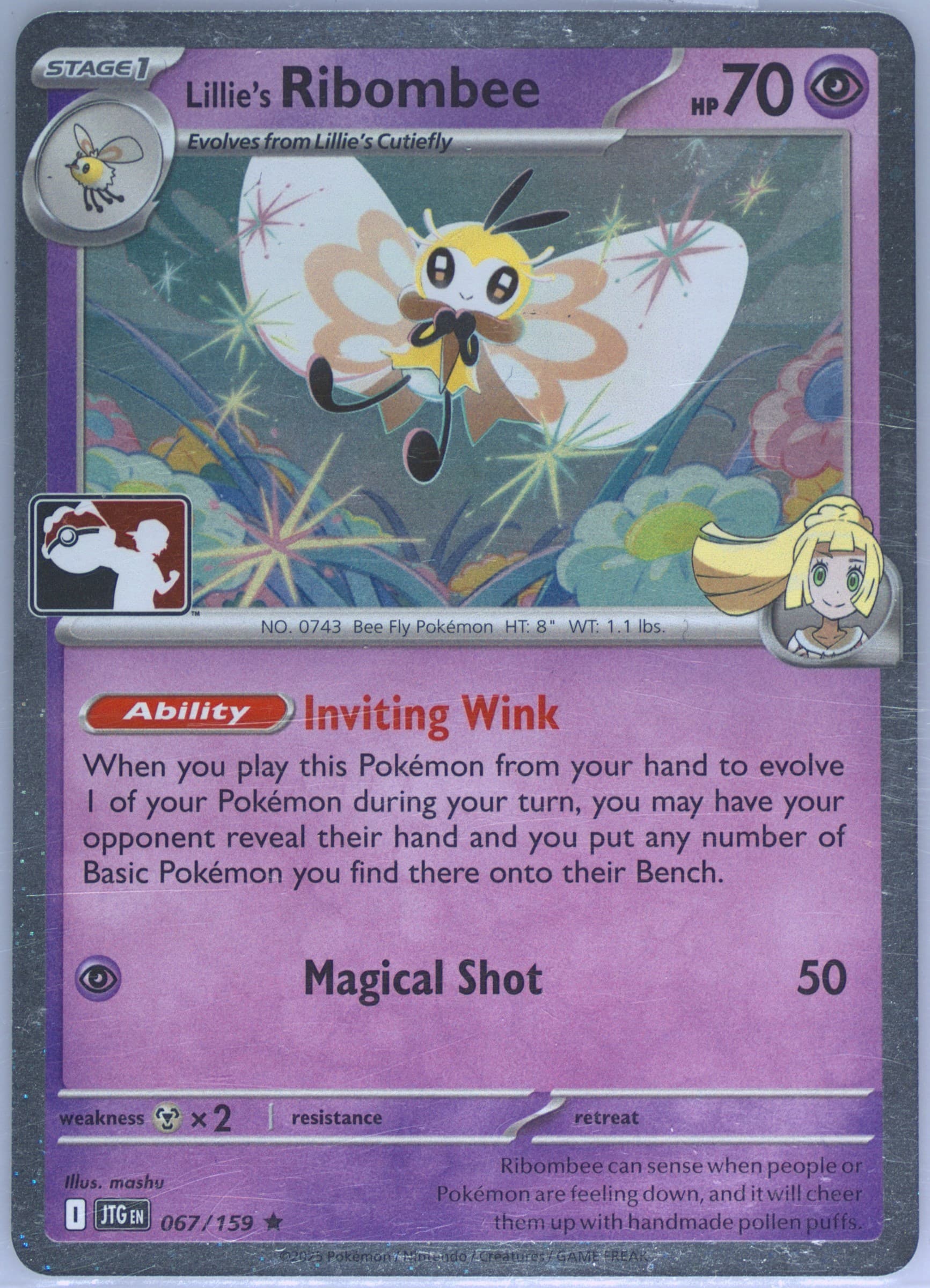 Lillie's Ribombee Holo (067) 2025 Pokemon Play! Pokemon Prize Pack: Series 7