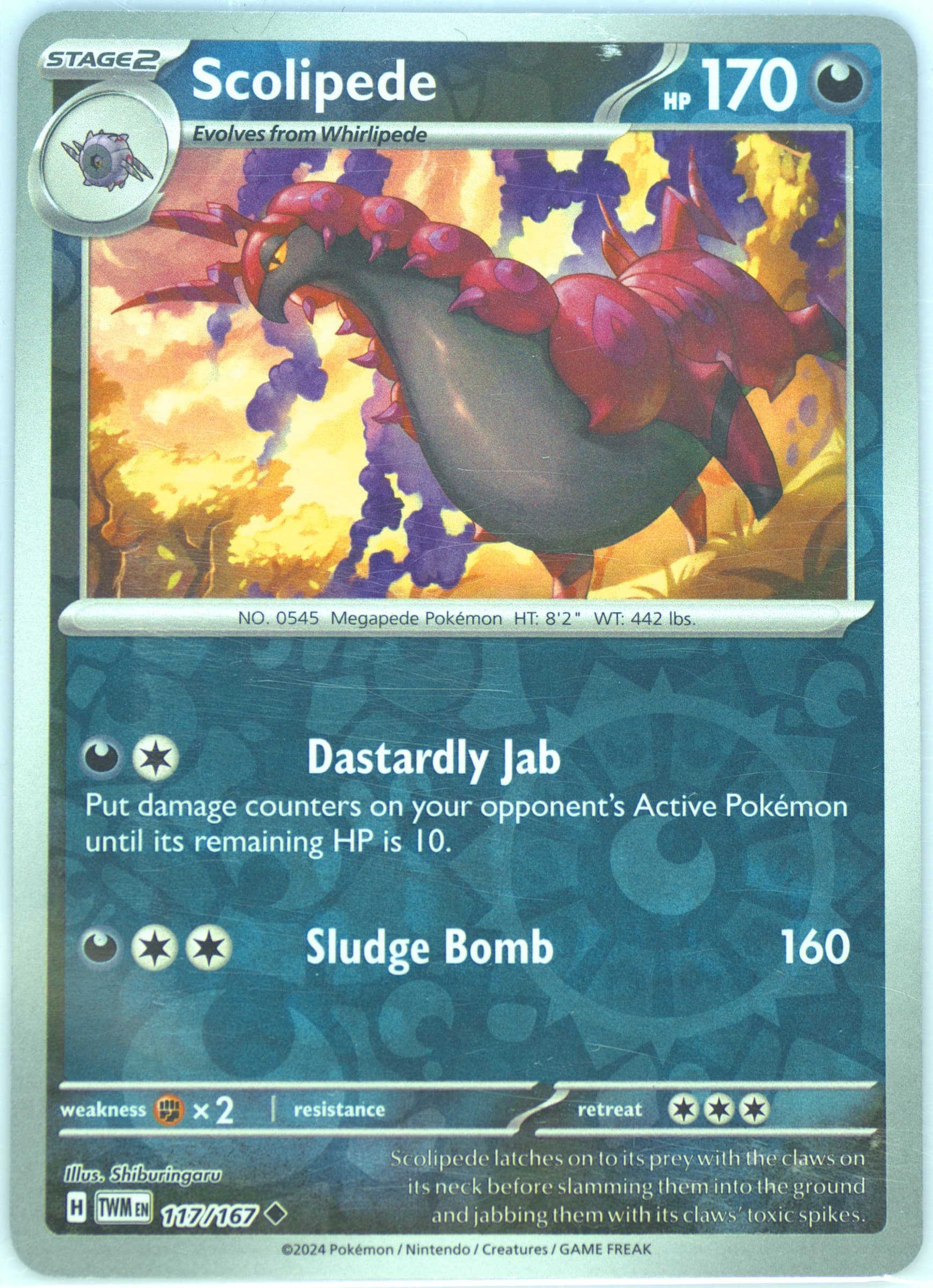 Scolipede Reverse Holo (117) 2024 Pokemon Twm EN-Twilight Masquerade