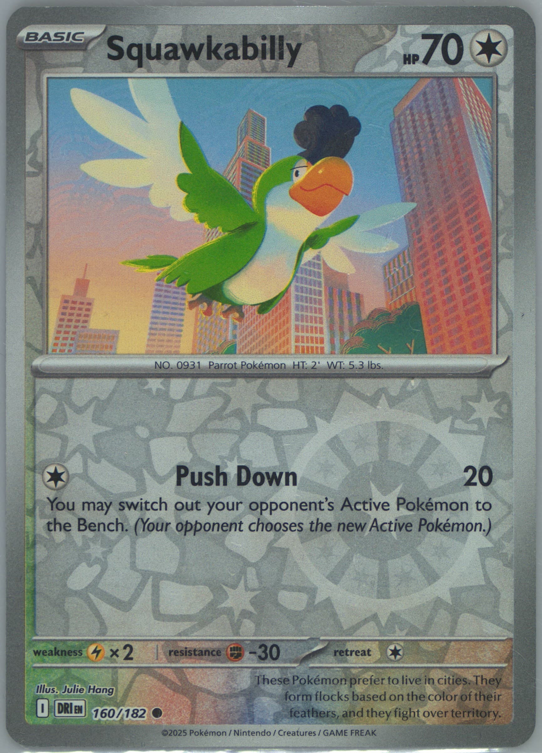 Squawkabilly Reverse Holo (160) 2025 Pokemon Dri EN-Destined Rivals