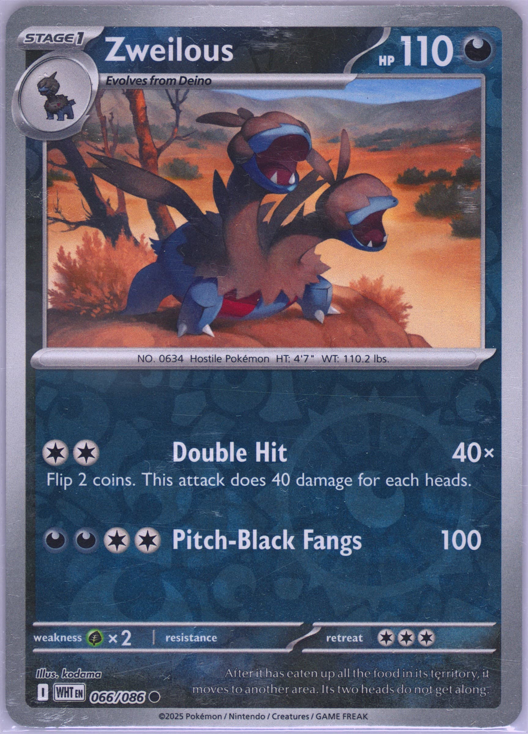 Zweilous Reverse Holo (066) 2025 Pokemon Wht EN-White Flare