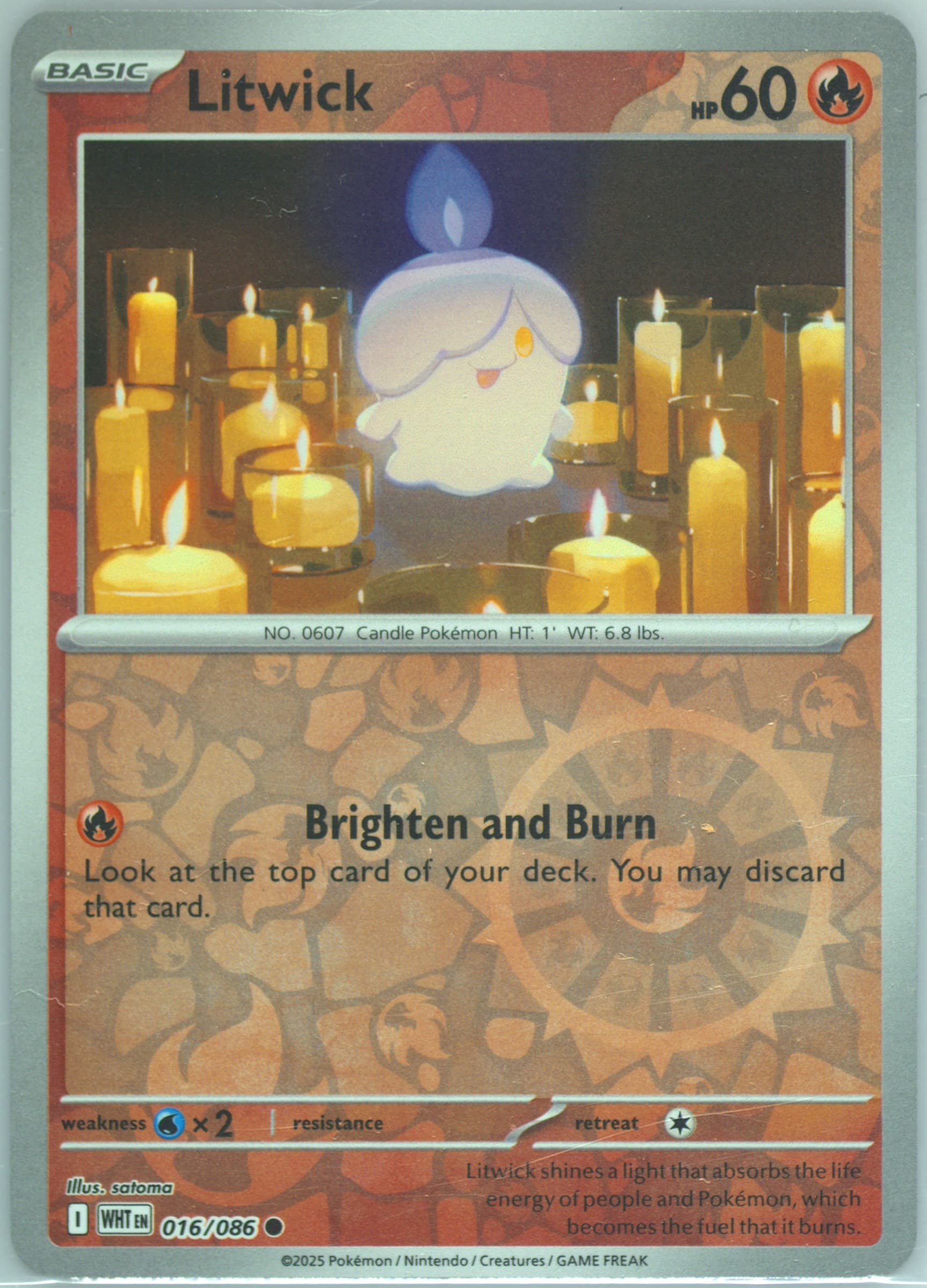 Litwick Reverse Holo (016) 2025 Pokemon Wht EN-White Flare