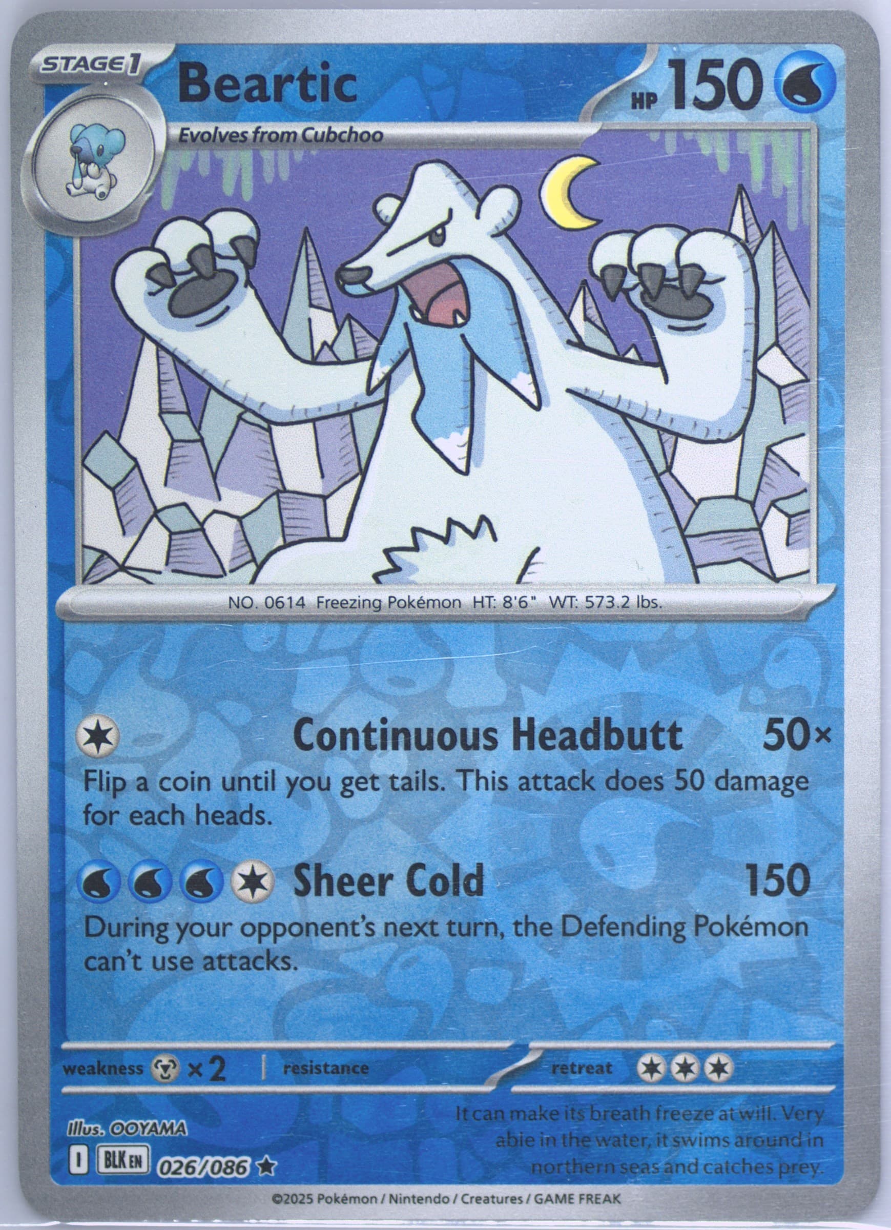 Beartic Reverse Holo (026) 2025 Pokemon Blk EN-Black Bolt