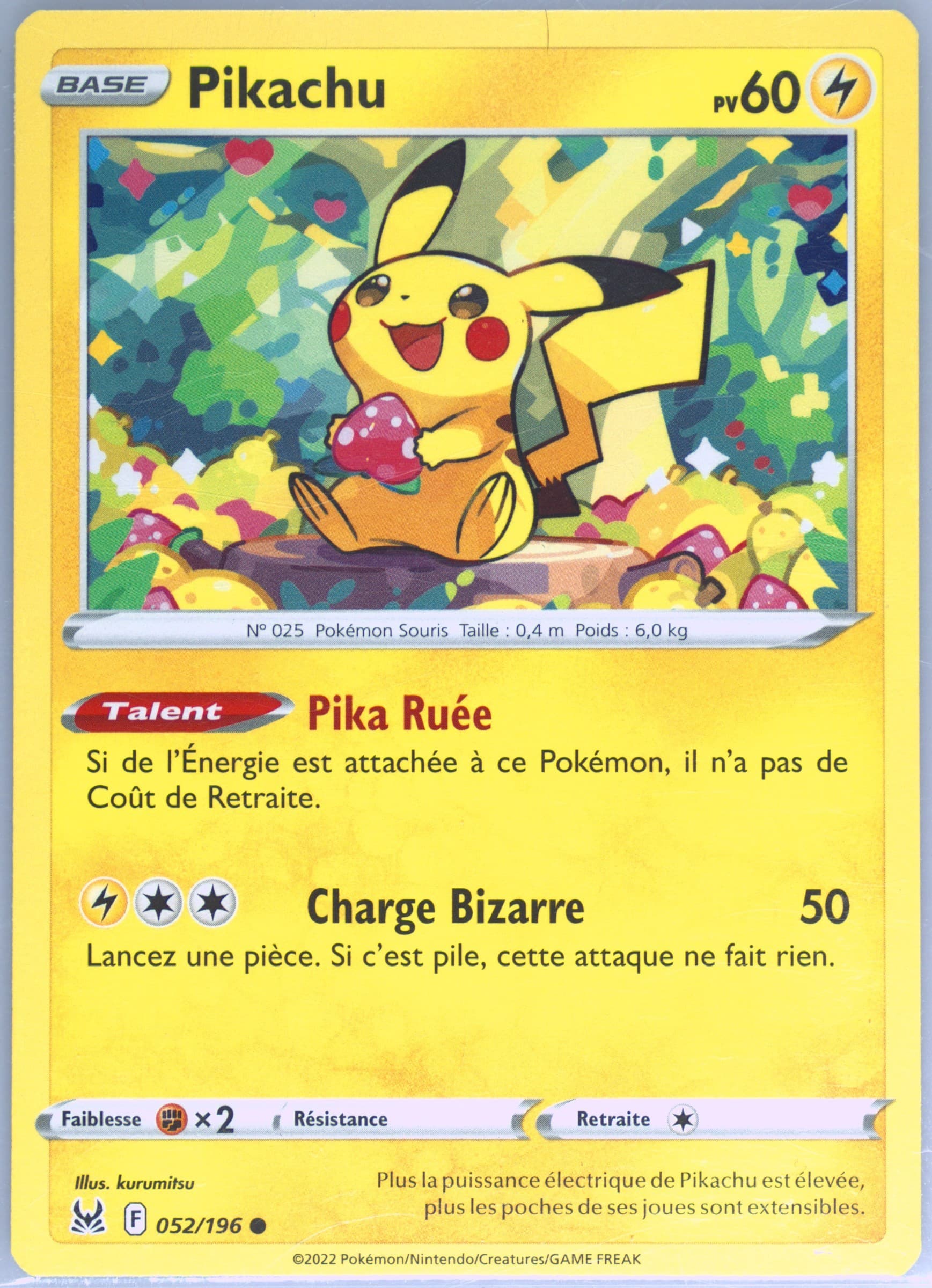Pikachu French (052) 2022 Pokemon Sword & Shield Lost Origin