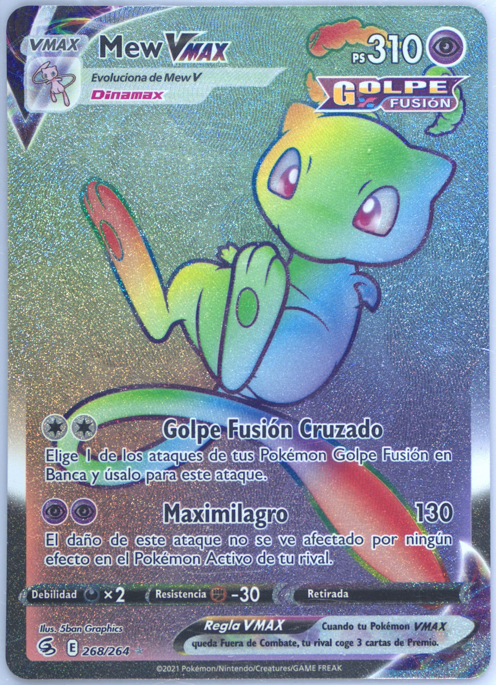 Full Art/Mew Vmax Spanish-Secret (268) 2021 Pokemon Sword & Shield Fusion Strike