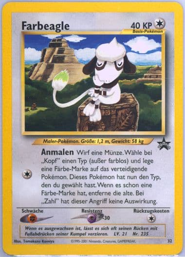 Farbeagle Pokemon League-German (32) 2001 Pokemon Promo Black Star