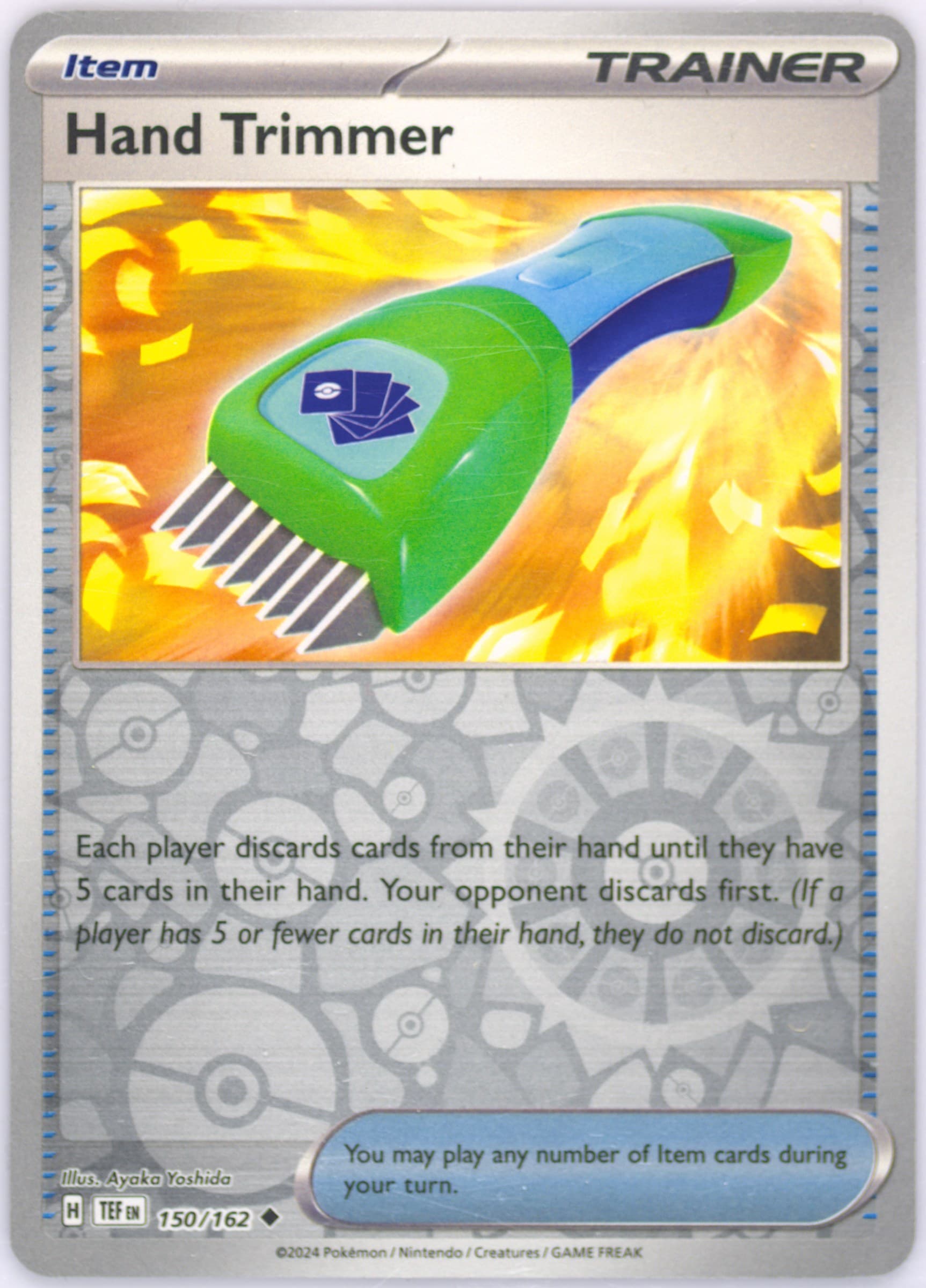 Hand Trimmer Reverse Holo (150) 2024 Pokemon Tef EN-Temporal Forces
