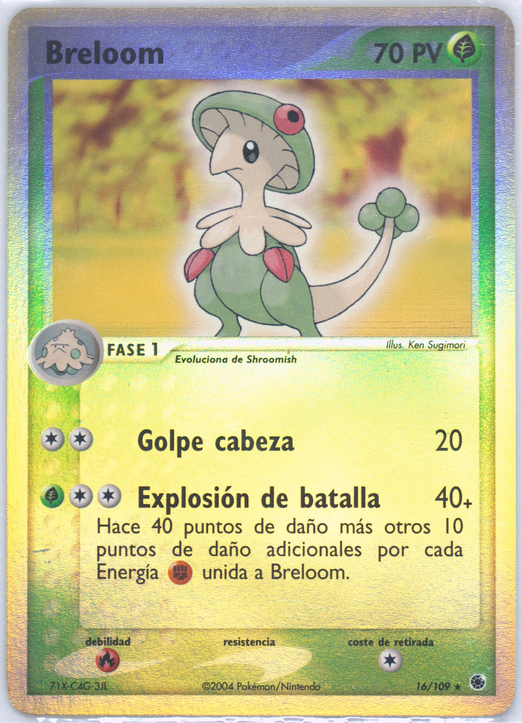 Breloom-Reverse Foil (16) 2004 Pokemon Spanish EX Ruby & Sapphire