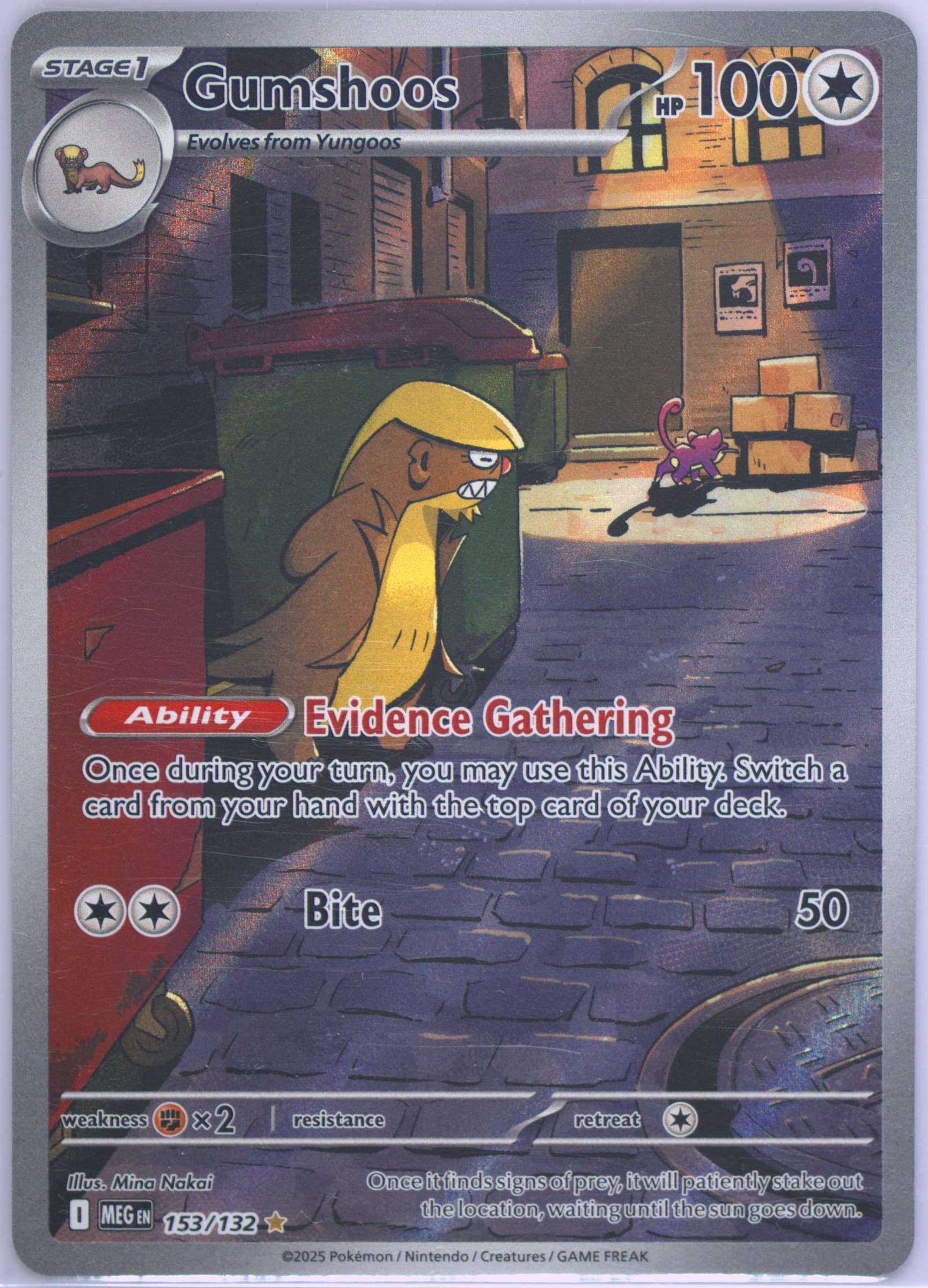 Gumshoos Illustration Rare (153) 2025 Pokemon Meg EN-Mega Evolution