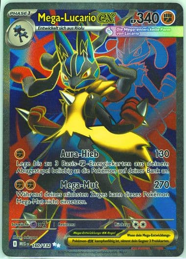 Mega Lucario EX Ultra Rare (160) 2025 Pokemon German Meg de-Mega Evolution
