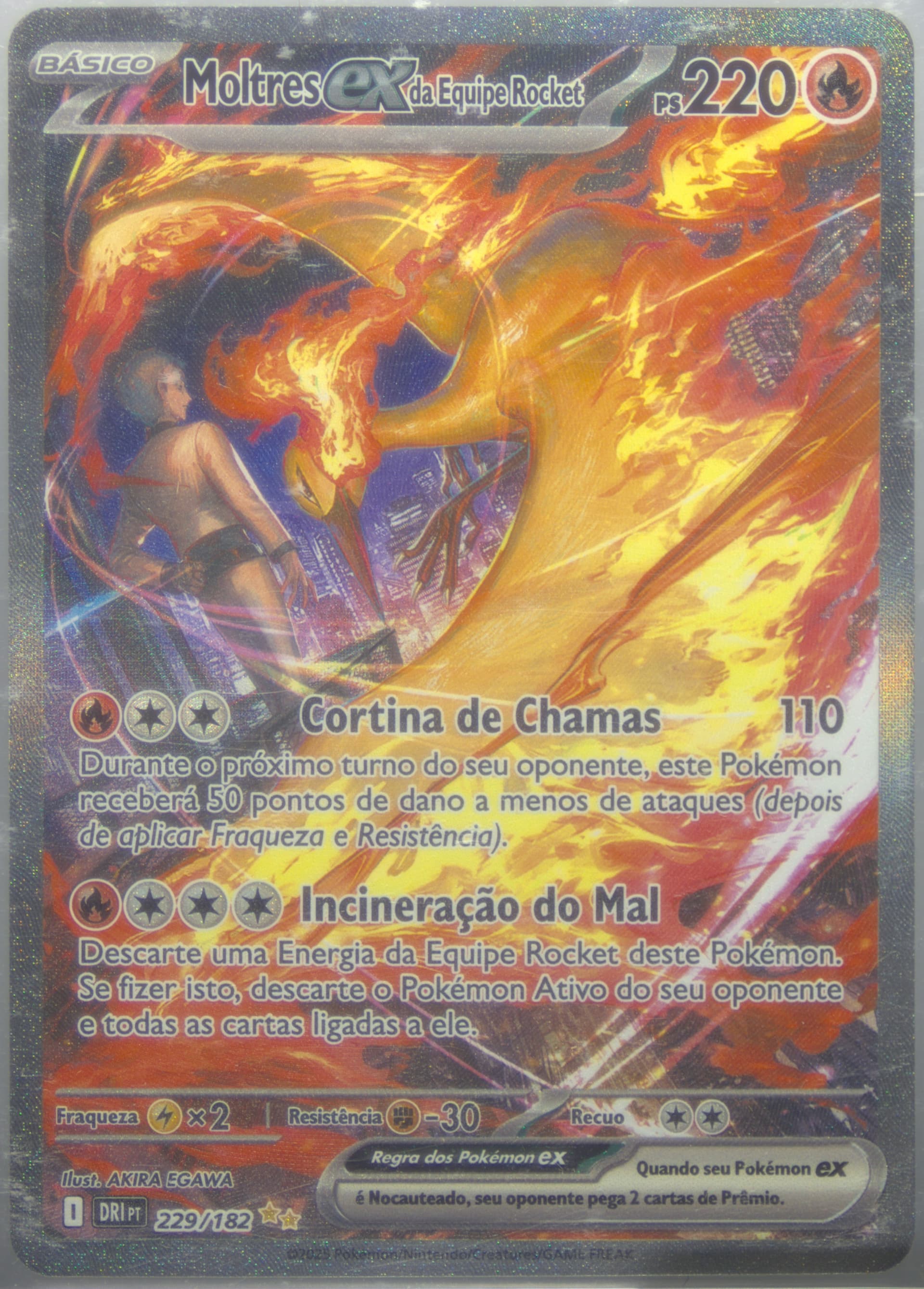Team Rocket's Moltres EX Special Illustration Rare (229) 2025 Pokemon Portuguese Dri PT-Destined Rivals