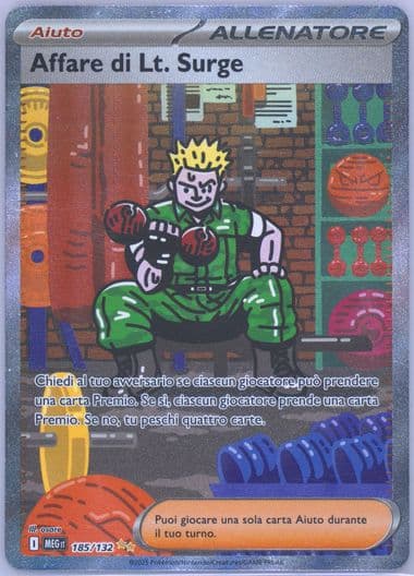 LT. Surge's Bargain Special Illustration Rare (185) 2025 Pokemon Italian Meg It-Mega Evolution