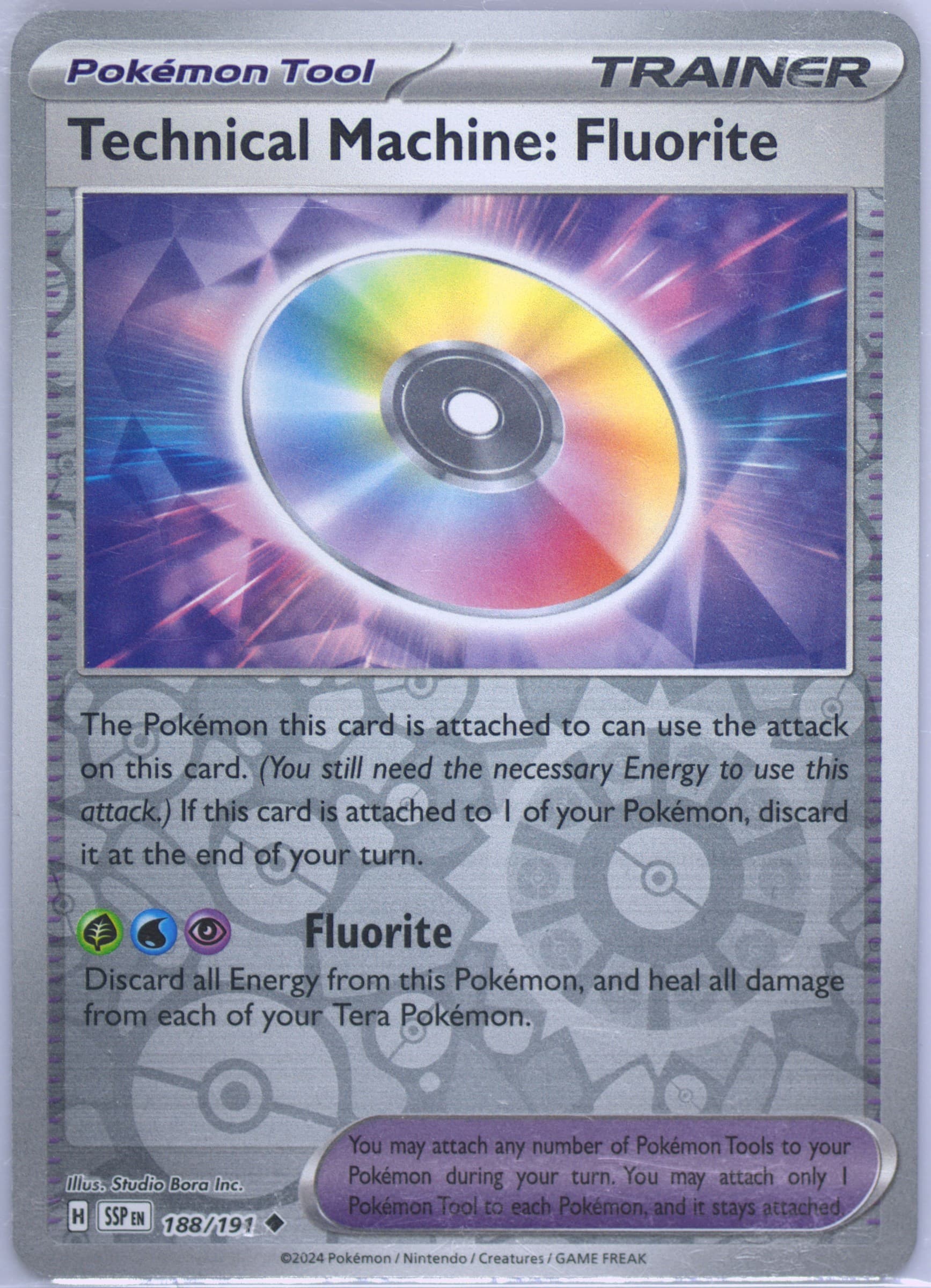 Technical Machine: Fluorite Reverse Holo (188) 2024 Pokemon Ssp EN-Surging Sparks
