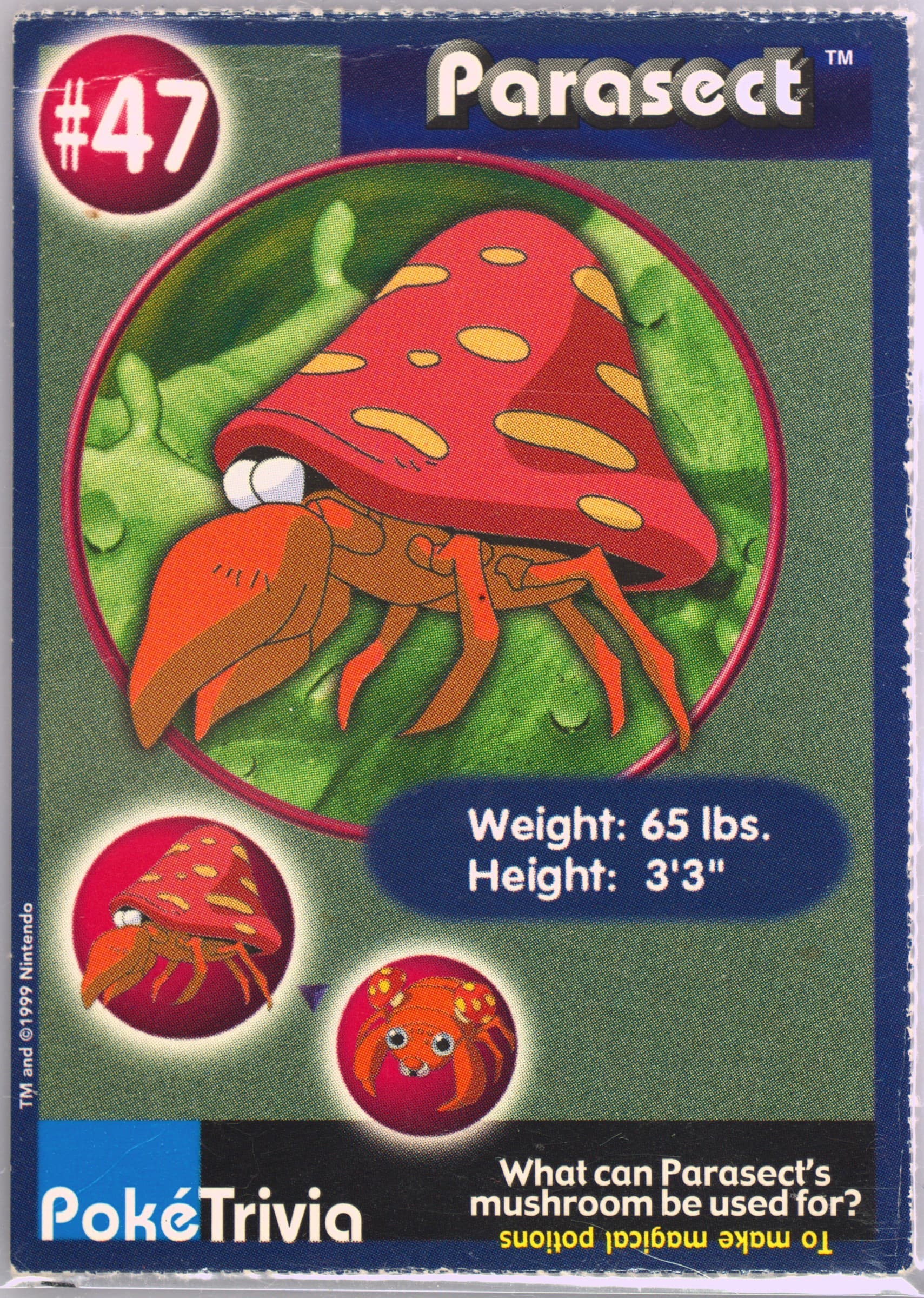 Parasect Perforated (47) 1999 Pokemon Burger King