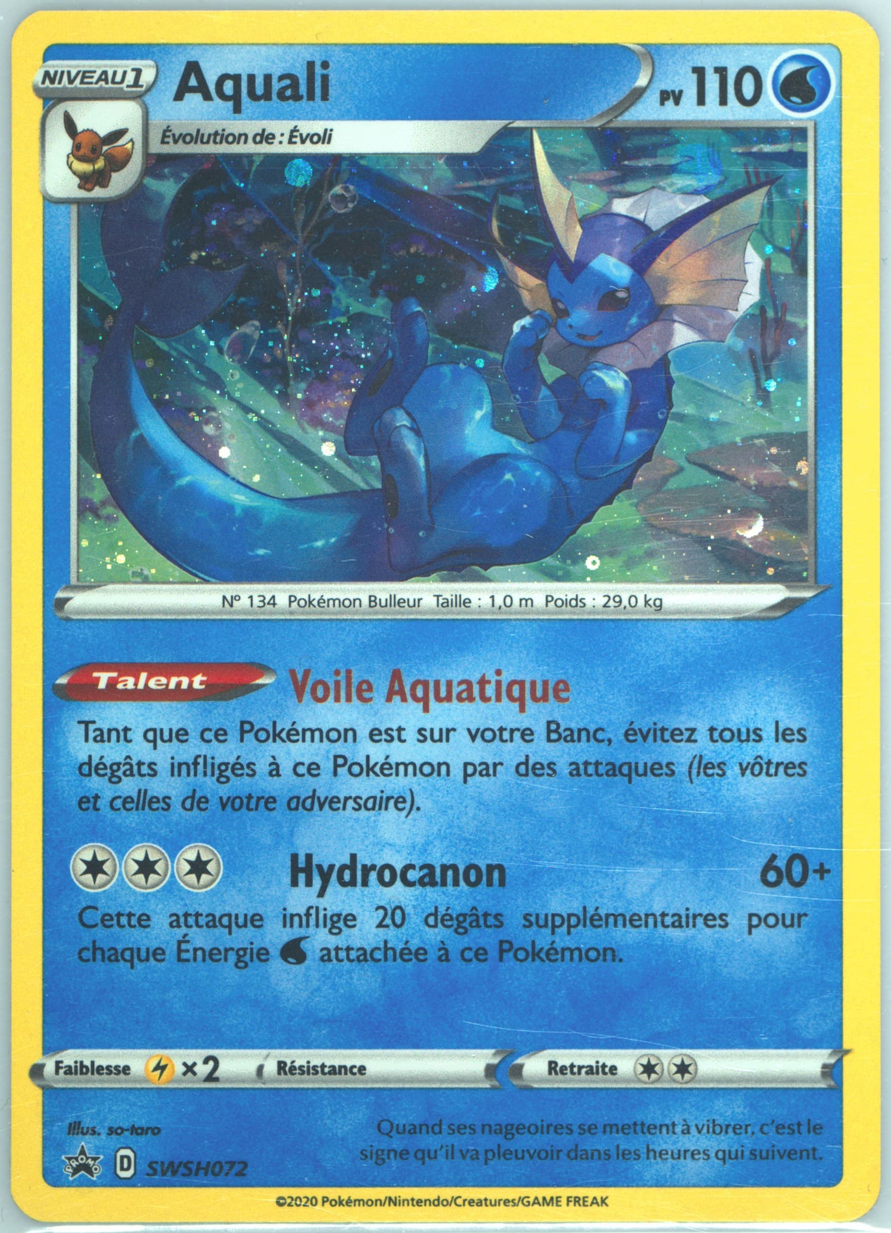 Aquali Triple Blisters Pack-French (072) 2020 Pokemon Swsh Black Star Promo