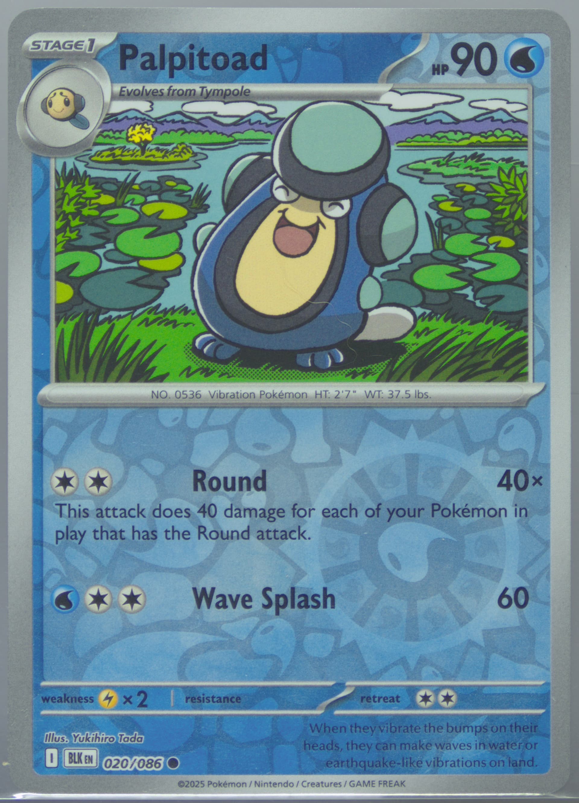 Palpitoad Reverse Holo (020) 2025 Pokemon Blk EN-Black Bolt