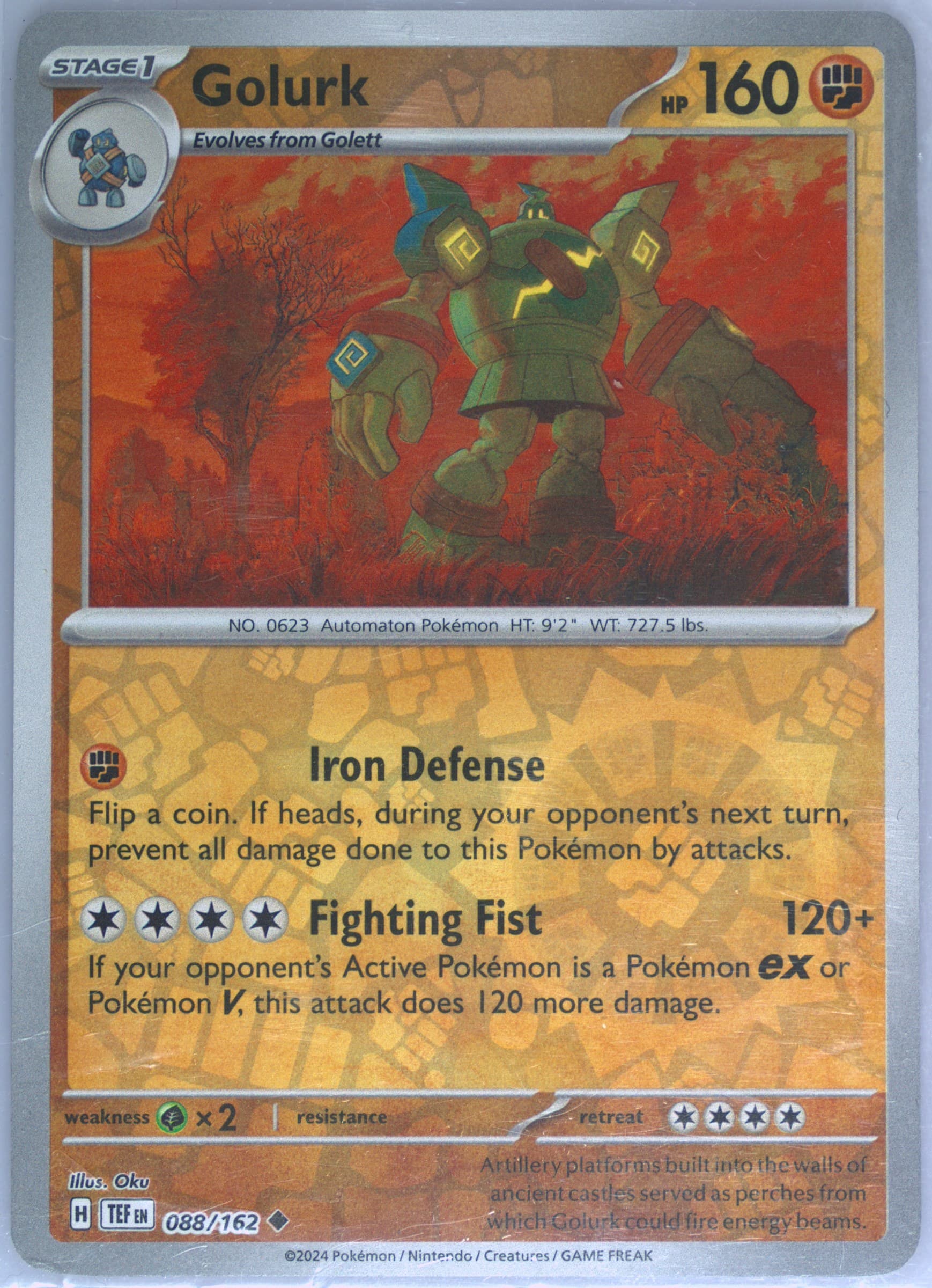 Golurk Reverse Holo (088) 2024 Pokemon Tef EN-Temporal Forces