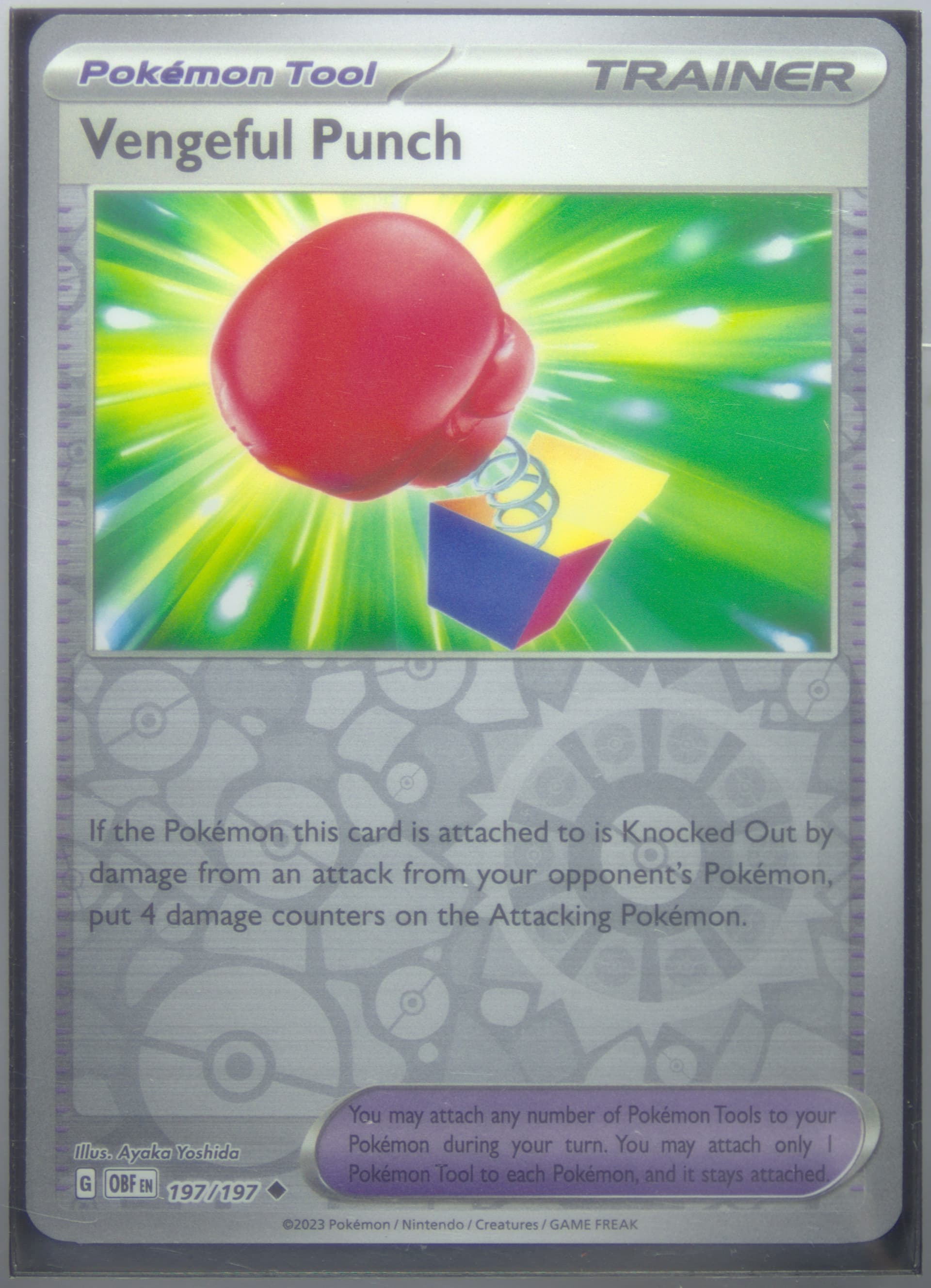 Vengeful Punch Reverse Foil (197) 2023 Pokemon Obf EN-Obsidian Flames