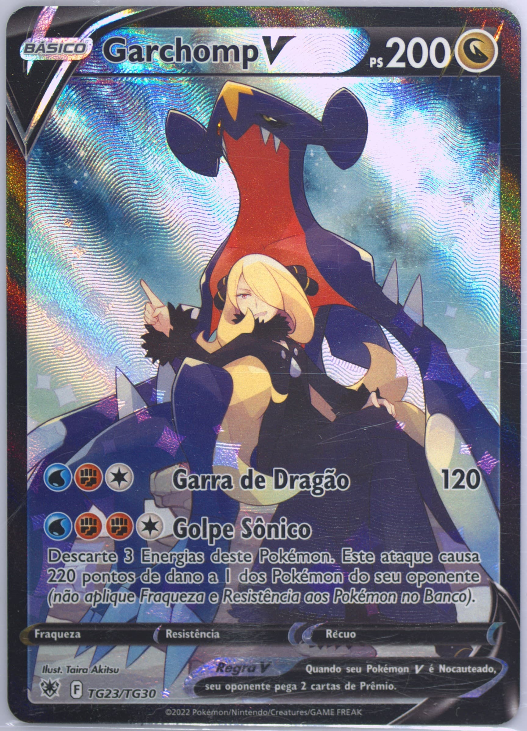 Full Art/Garchomp V Portuguese (TG23) 2022 Pokemon Sword & Shield Astral Radiance