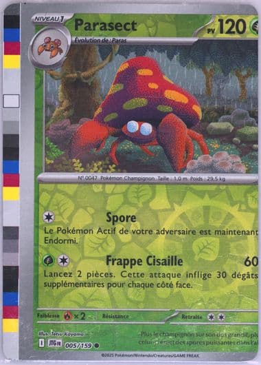 Parasect Reverse Holo (005) 2025 Pokemon French Jtg FR-Journey Together