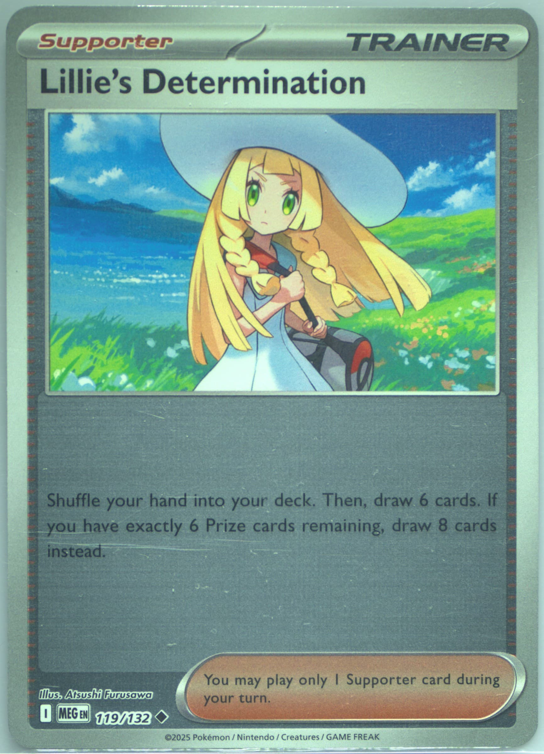 Lillie's Determination Reverse Holo (119) 2025 Pokemon Meg EN-Mega Evolution