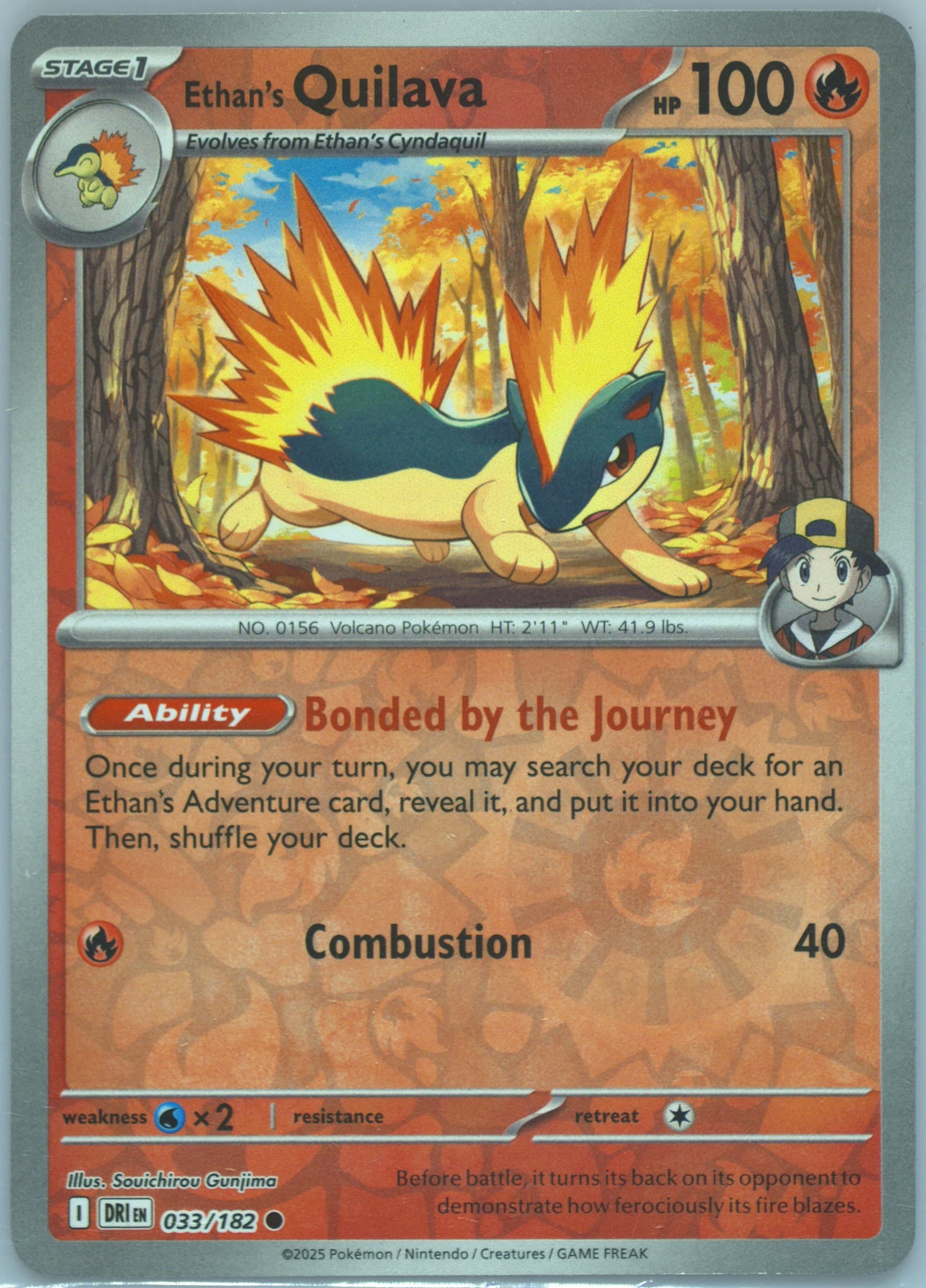 Ethan's Quilava Reverse Holo (033) 2025 Pokemon Dri EN-Destined Rivals