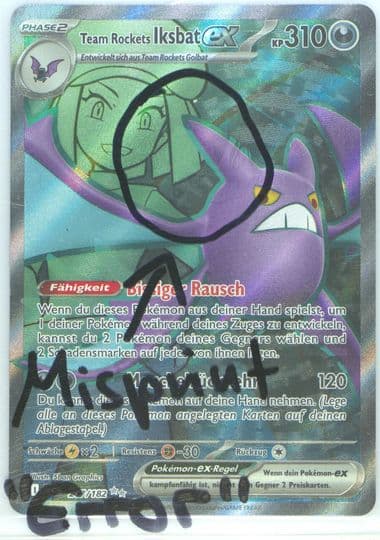 Team Rocket's Crobat EX Ultra Rare-Incorrect Texture (217) 2025 Pokemon German Dri de-Destined Rivals