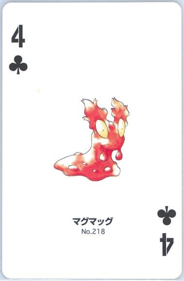 Slugma 4 of Clubs (218) 2000 Pokemon Gold Version Part 2 Playing Cards