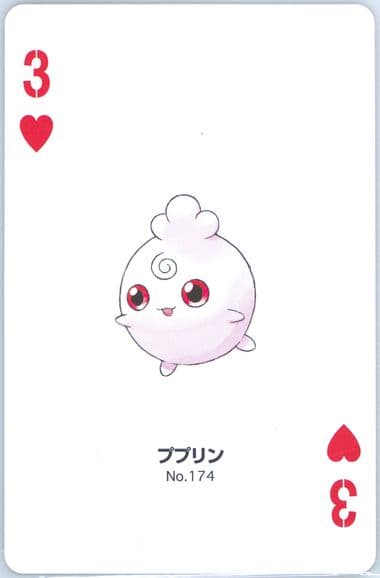 Igglybuff 3 of Hearts (174) 2000 Pokemon Gold Version Part 2 Playing Cards