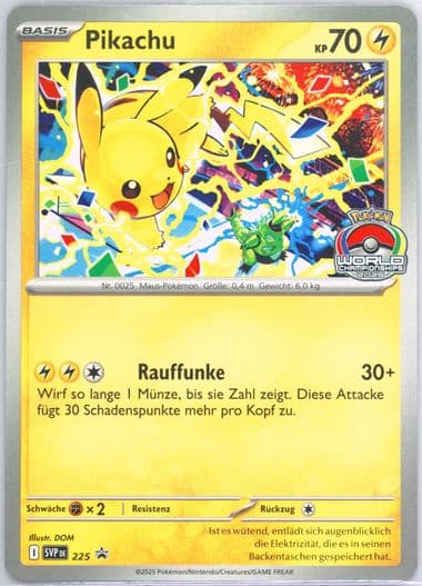 Pikachu World Championships (225) 2025 Pokemon German Svp de-SV Black Star Promo