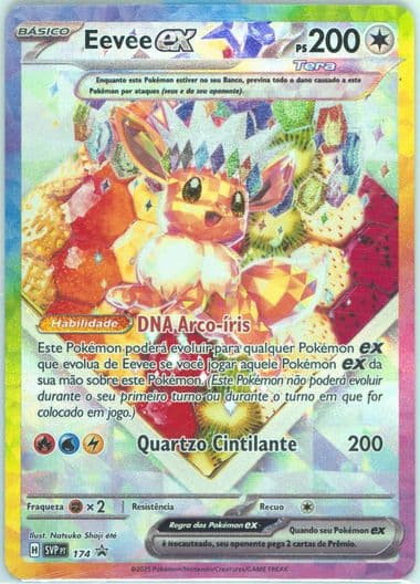 Eevee EX Prismatic Evolutions Rainbow Collection (174) 2025 Pokemon Portuguese Svp PT-SV Black Star Promo