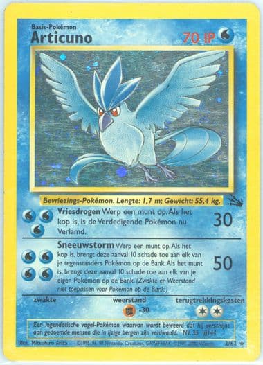 Articuno-Holo (2) 2000 Pokemon Dutch Fossil