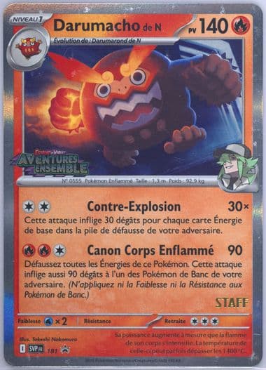 N's Darmanitan Journey Together Prerelease-Staff (181) 2025 Pokemon French Svp FR-SV Black Star Promo