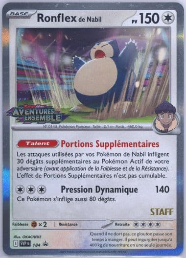 Hop's Snorlax Journey Together Prerelease-Staff (184) 2025 Pokemon French Svp FR-SV Black Star Promo