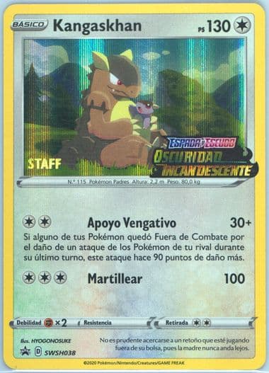Kangaskhan-Holo Prerelease-Staff-Spanish (038) 2020 Pokemon Swsh Black Star Promo