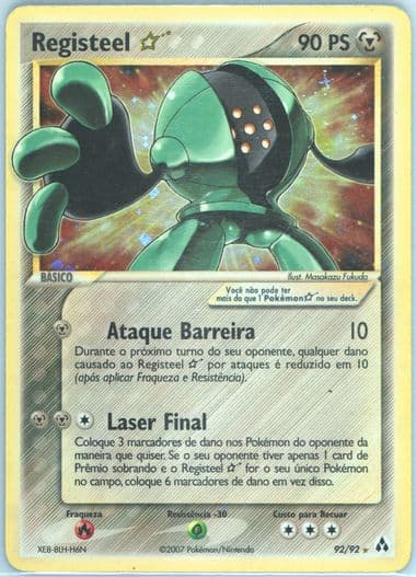 Registeel-Holo Gold Star (92) 2007 Pokemon Portuguese EX Legend Maker