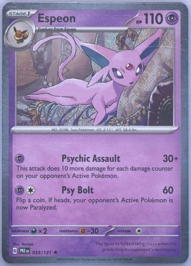 Espeon Prismatic Evolutions 8-Pack Mini Tin (033) 2025 Pokemon Pre EN-Prismatic Evolutions