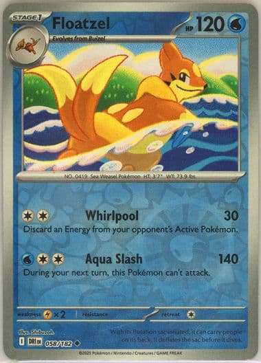 Floatzel Reverse Holo (058) 2025 Pokemon Dri EN-Destined Rivals