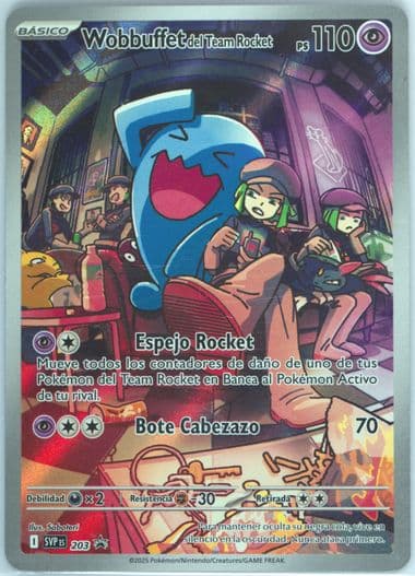 Team Rocket's Wobbuffet Destined Rivals Elite Trainer Box (203) 2025 Pokemon Spanish Svp ES-SV Black Star Promo