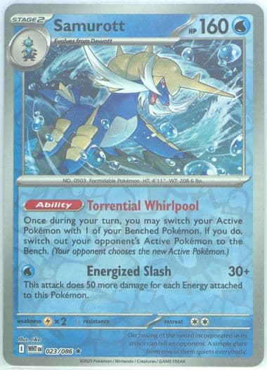 Samurott Reverse Holo (023) 2025 Pokemon Wht EN-White Flare
