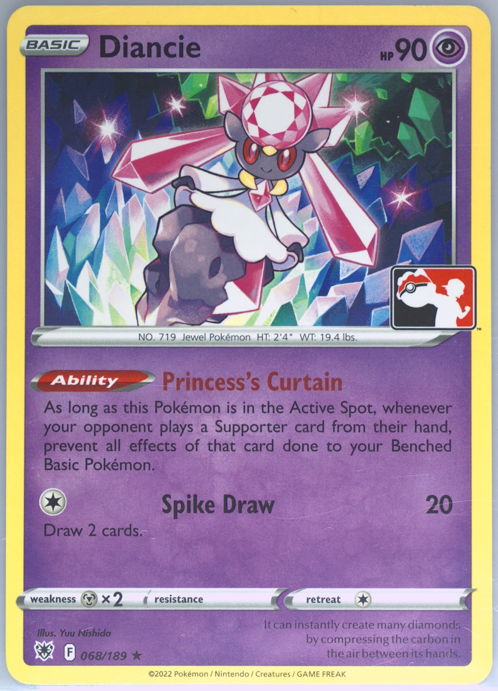 Diancie (068) 2023 Pokemon Play! Pokemon Prize Pack: Series 3