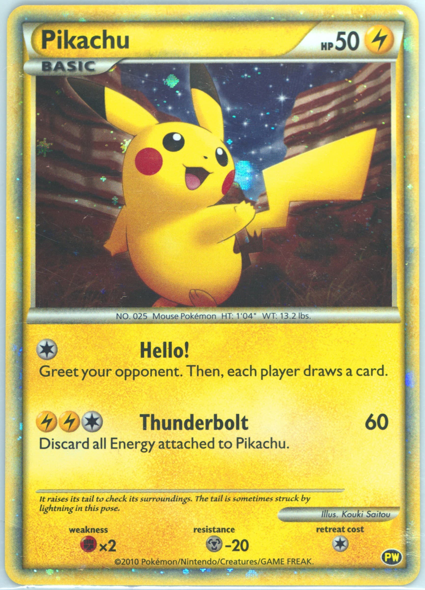 Pikachu-Holo English 2010 Pokemon Japanese World Collection