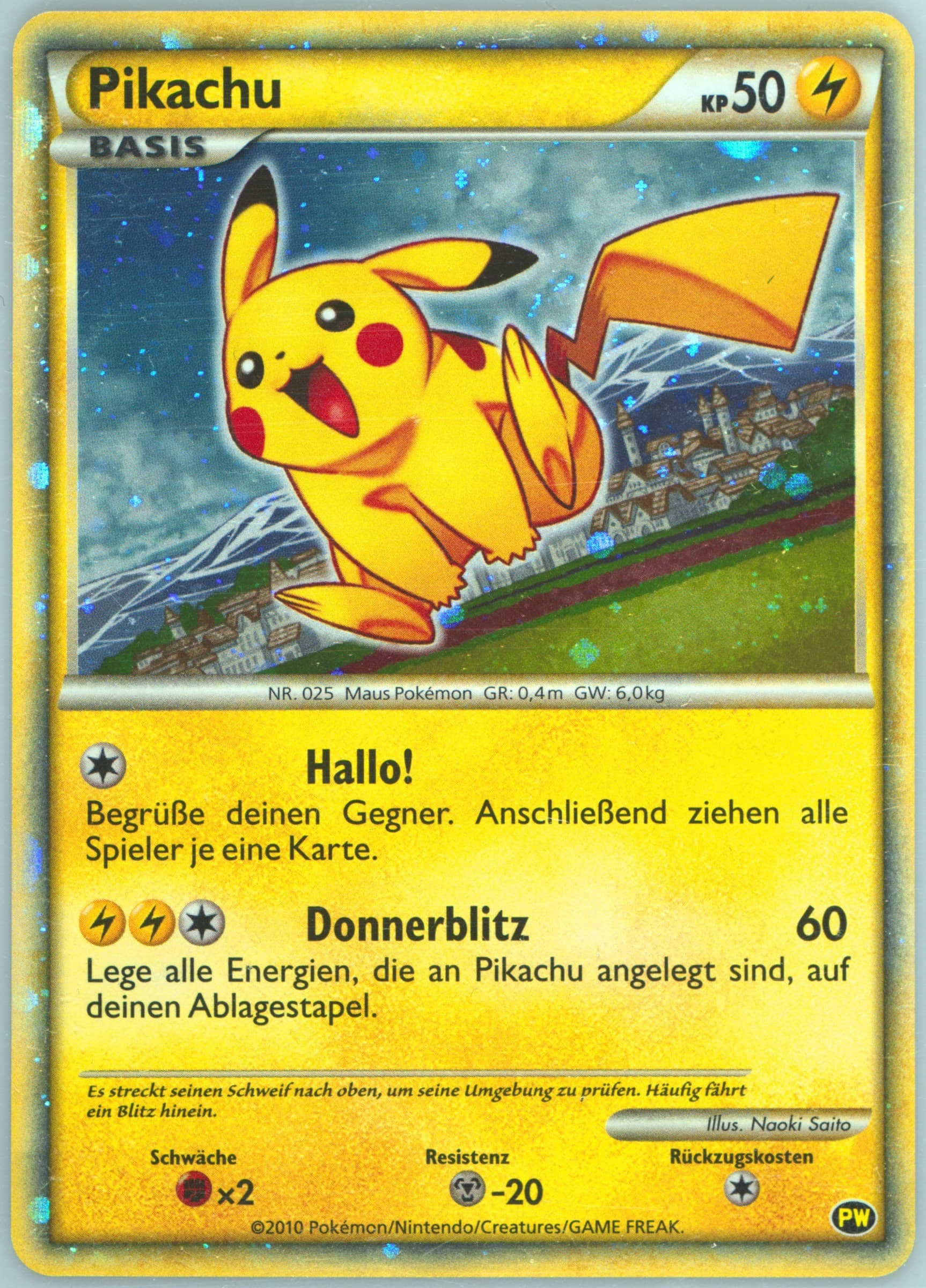 Pikachu-Holo German 2010 Pokemon Japanese World Collection