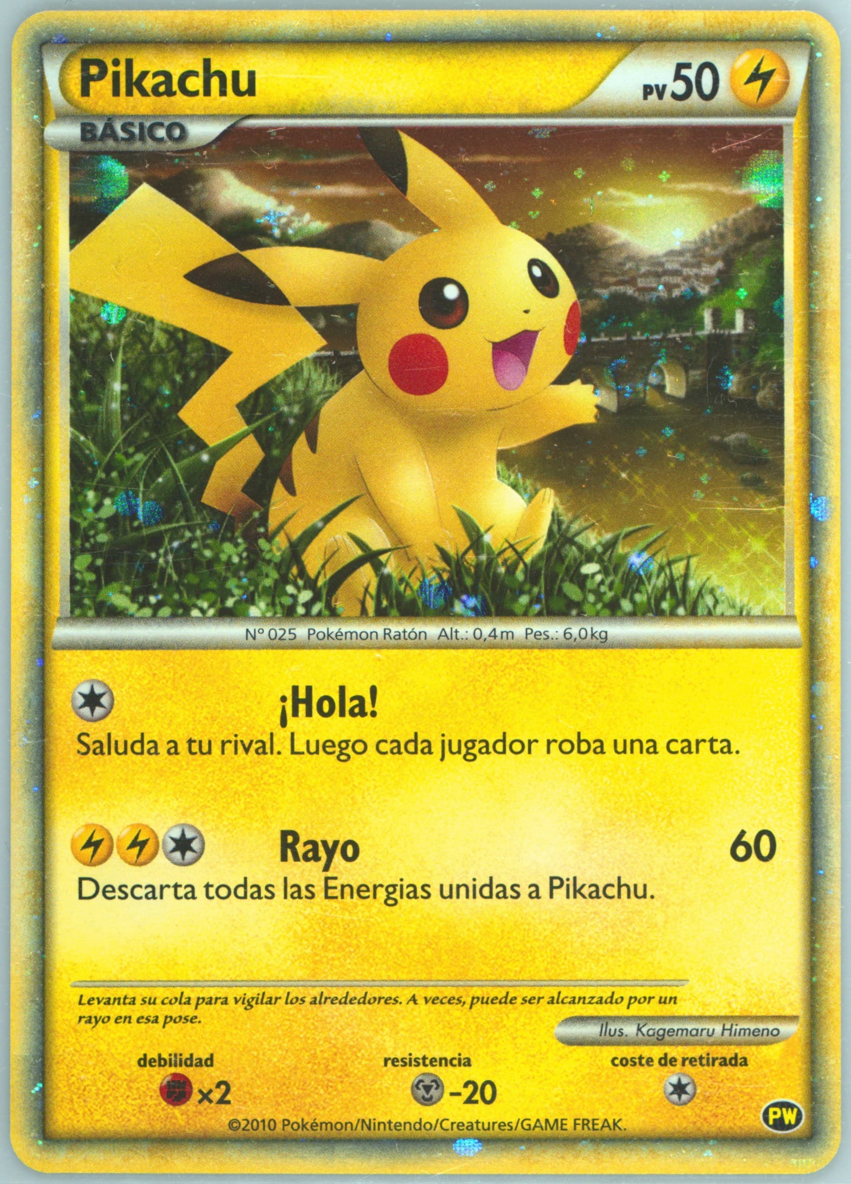 Pikachu-Holo Spanish 2010 Pokemon Japanese World Collection